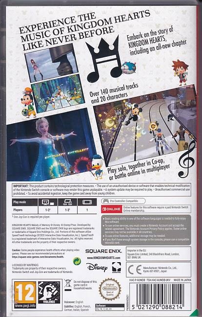 Kingdom Hearts Melody of Memory - Nintendo Switch spil (A Grade) (Genbrug)